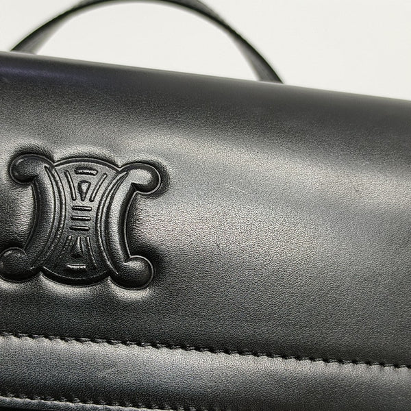 Calfskin Top Handle Bag Black