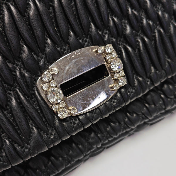 Crystal Quilted Lambskin Black