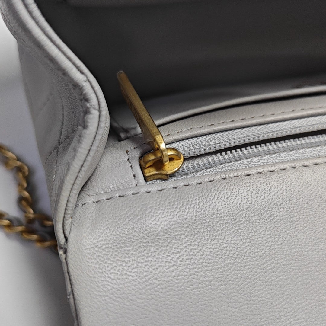 Quilted Lambskin Gray