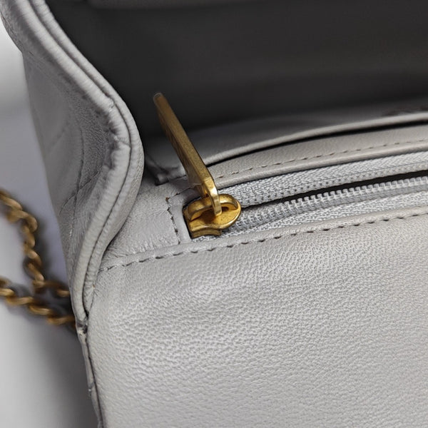 Quilted Lambskin Gray