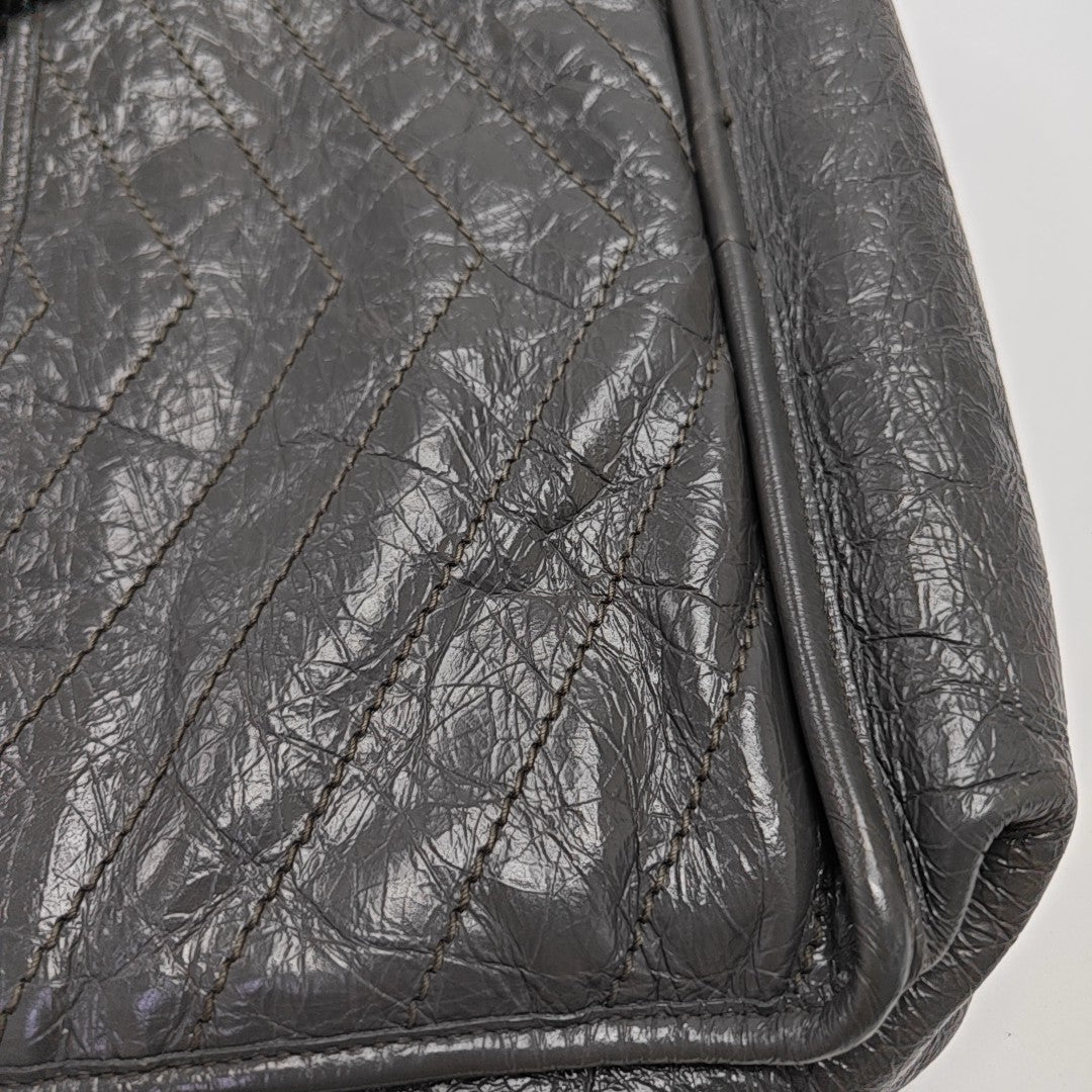 NIKI Medium Chevron Calfskin Gray
