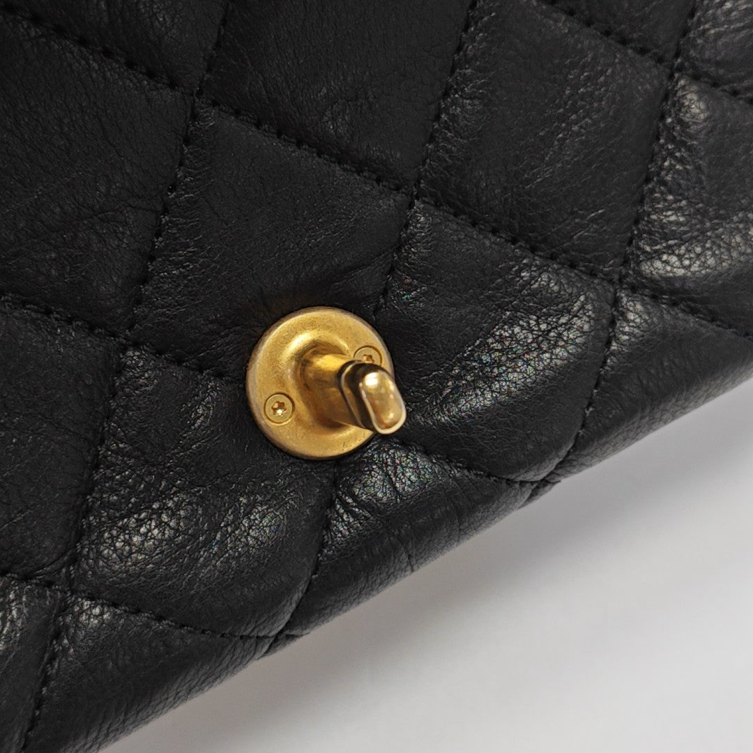 Quilted Calfskin Shoulder Bag Black