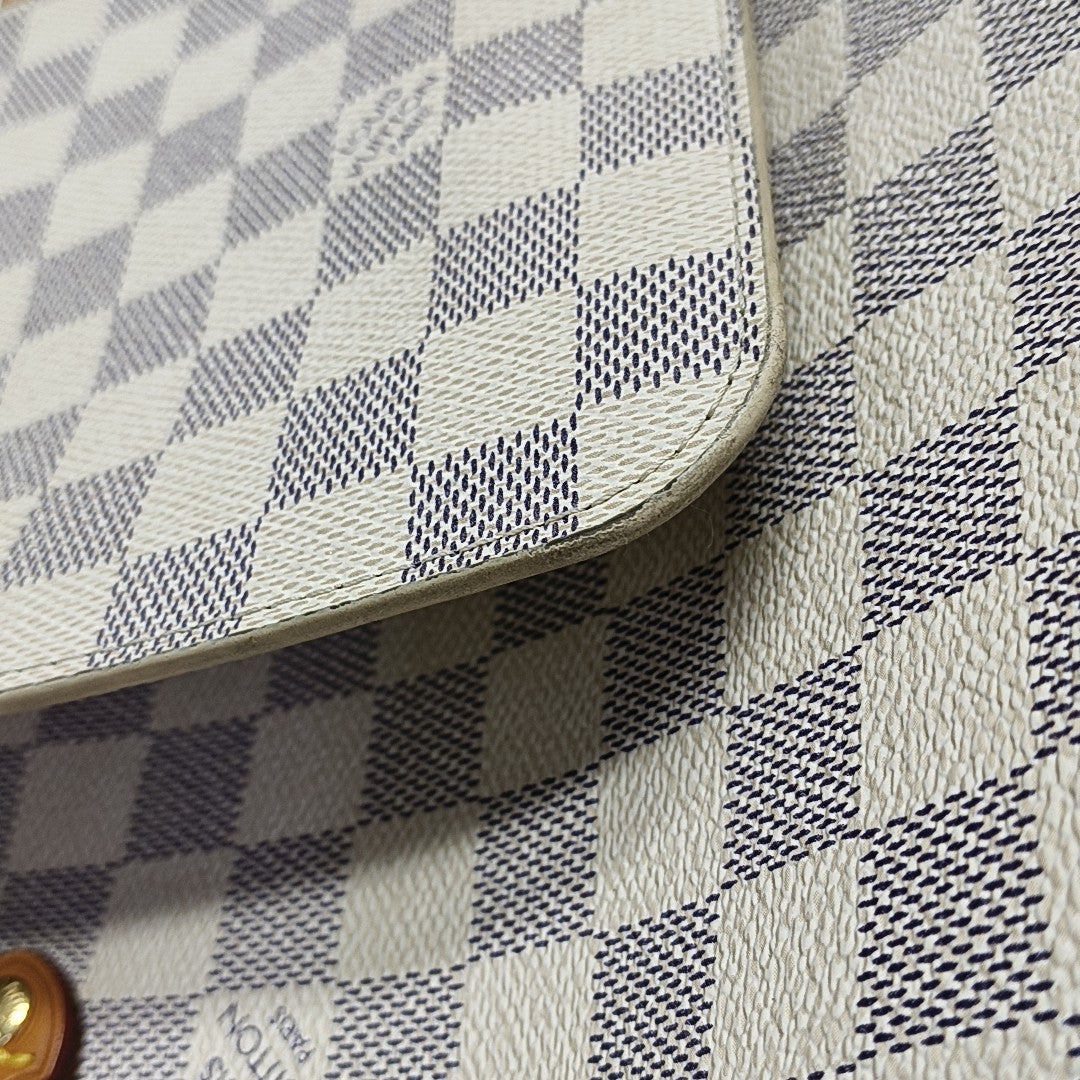 NEVERFULL MM Damier Azur Coated Canvas White
