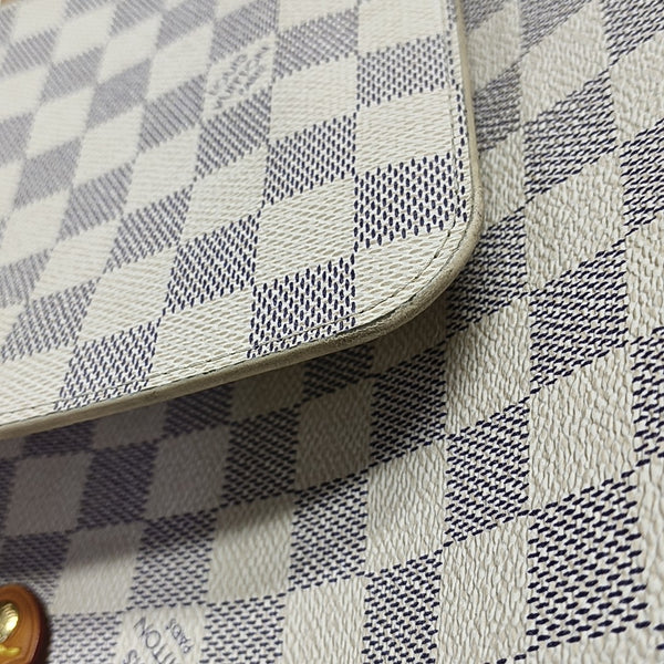NEVERFULL MM Damier Azur Coated Canvas White