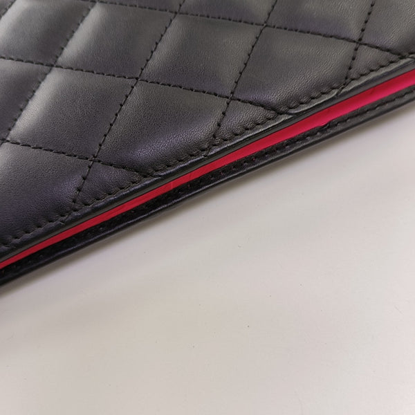 CAMBON Quilted Calfskin Black Wallet