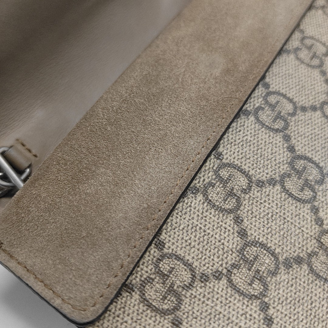Dionysus Super Mini Monogram Coated Canvas Beige