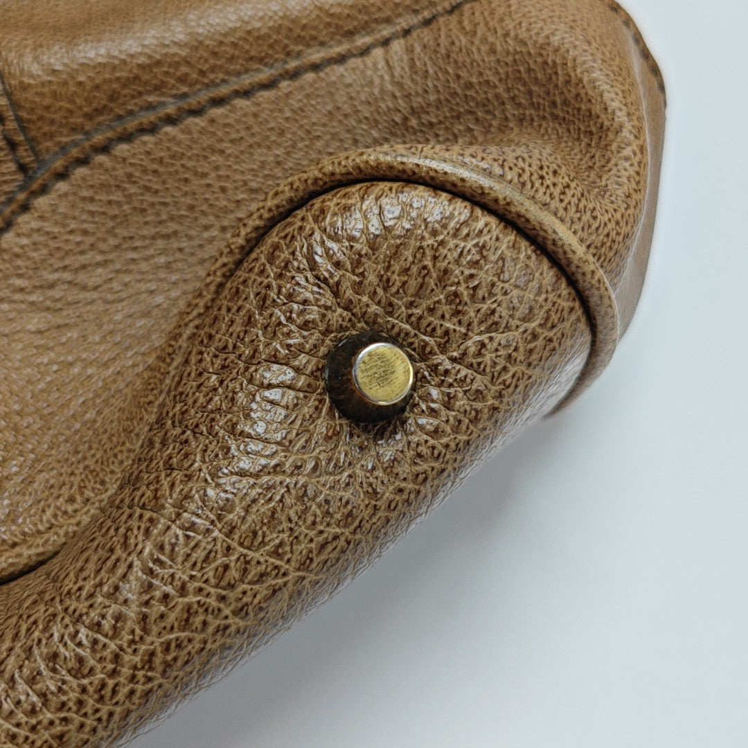 Calfskin Shoulder Bag Brown