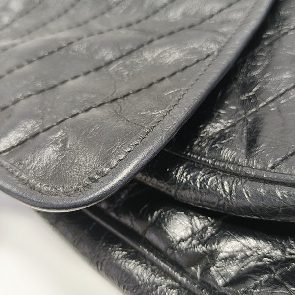 NIKI Large Chevron Calfskin Black