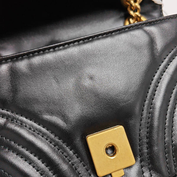 GG Marmont Small Quilted Calfskin Black