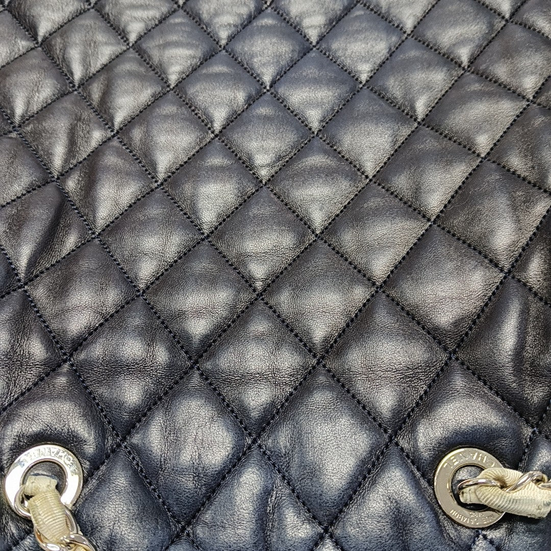 Quilted Lambskin Tote Bag Blue