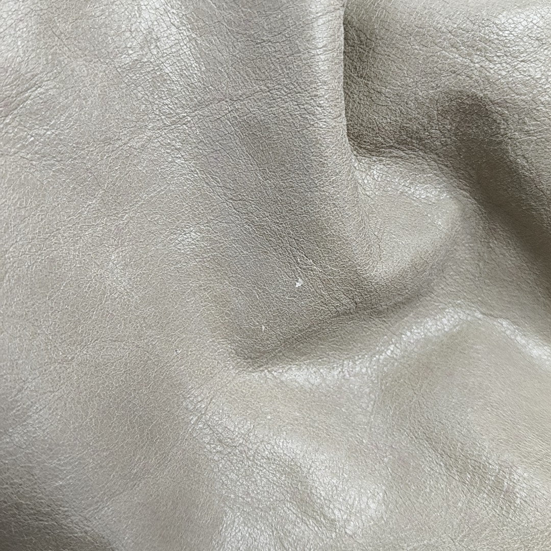 Leather Top Handle Bag Beige