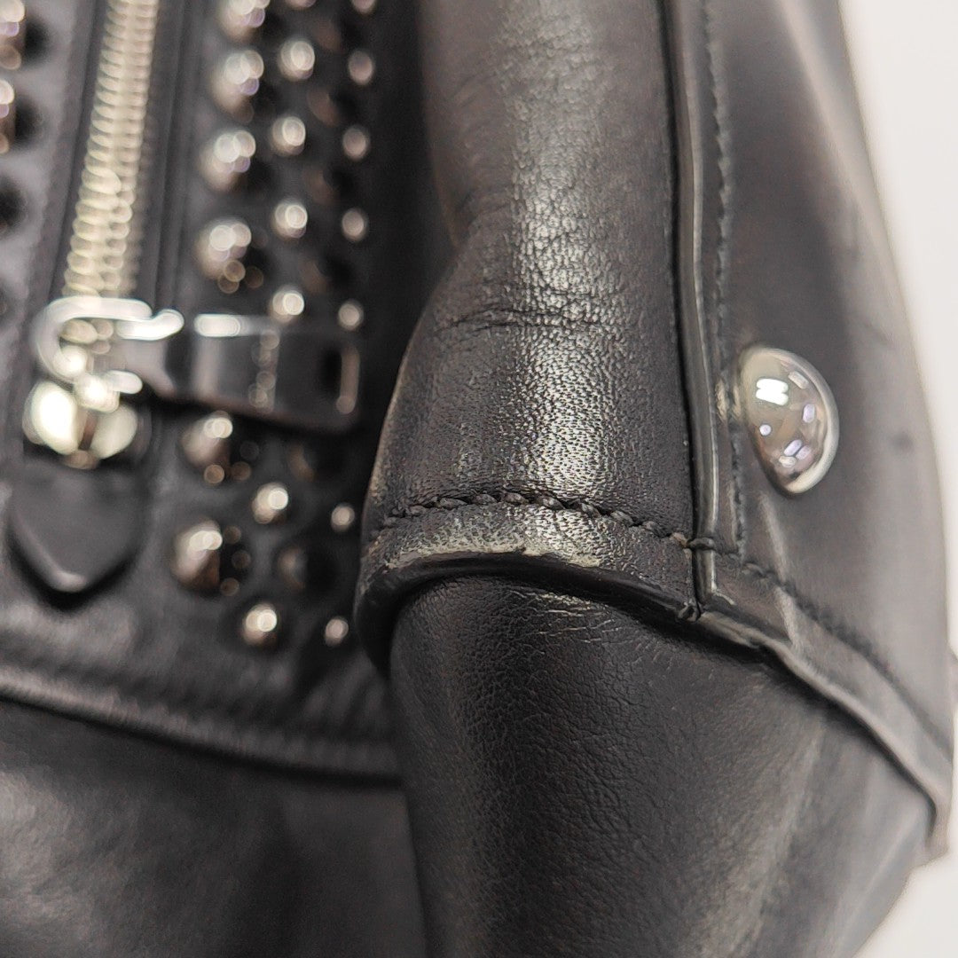 Calfskin Top Handle Bag Black