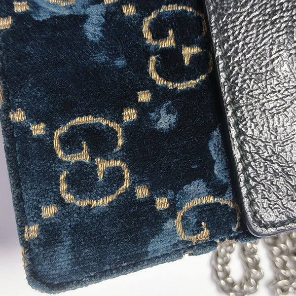 Dionysus Super Mini Monogram Velvet Blue