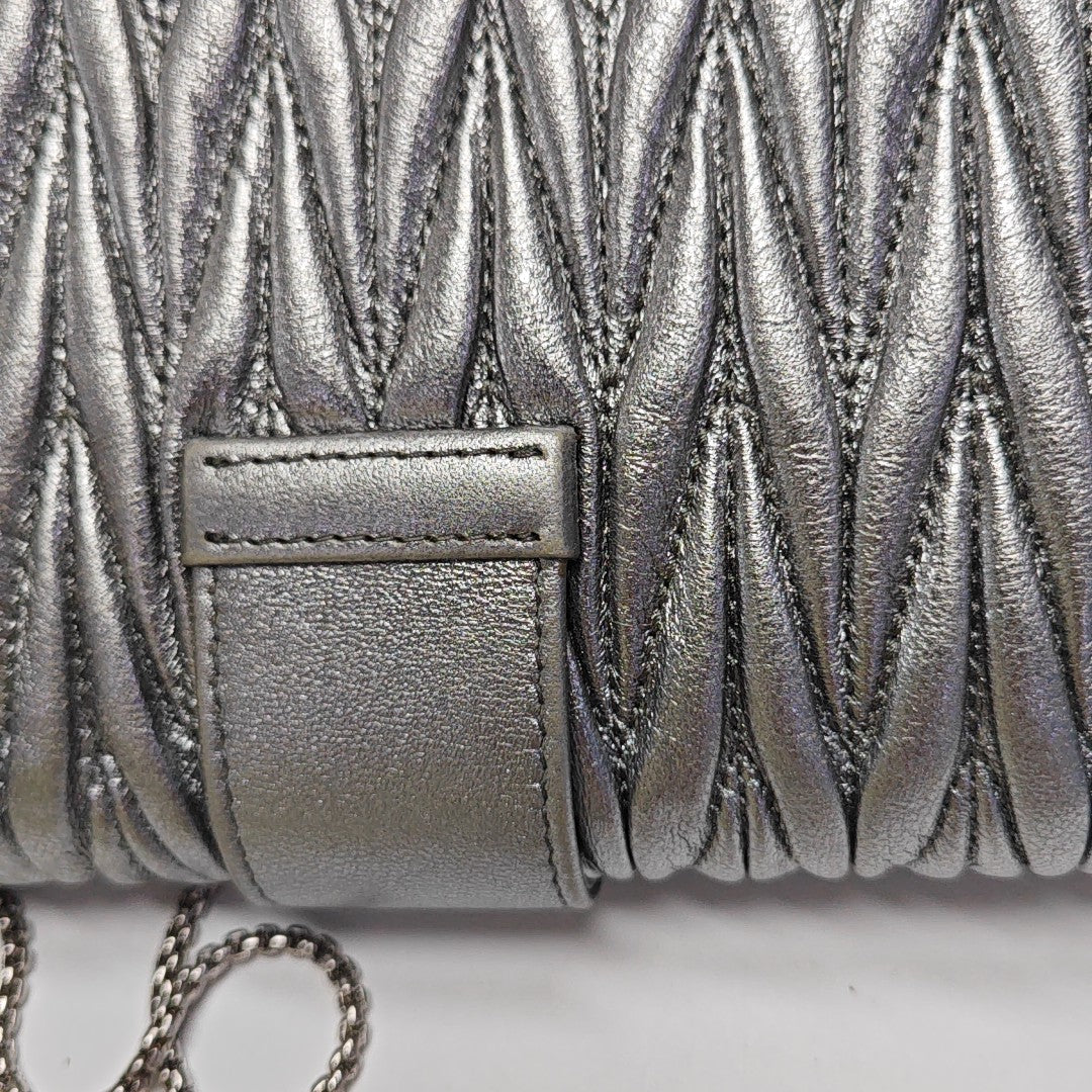Matelassé Quilted Lambskin Silver