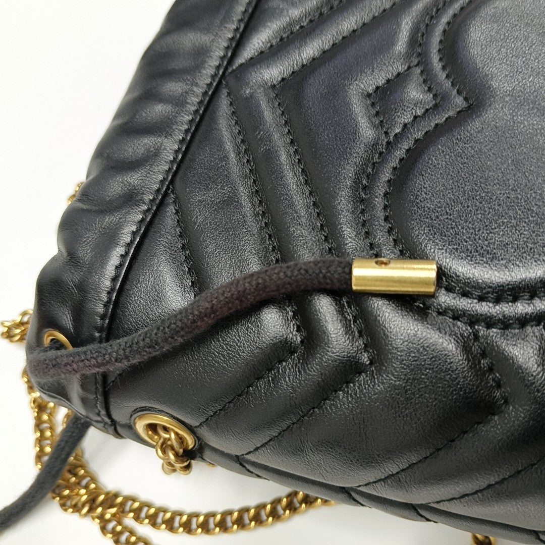 GG Marmont Mini Quilted Calfskin Black