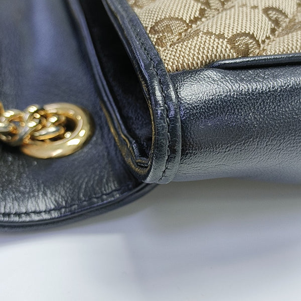 GG Marmont Small Quilted Canvas Brown