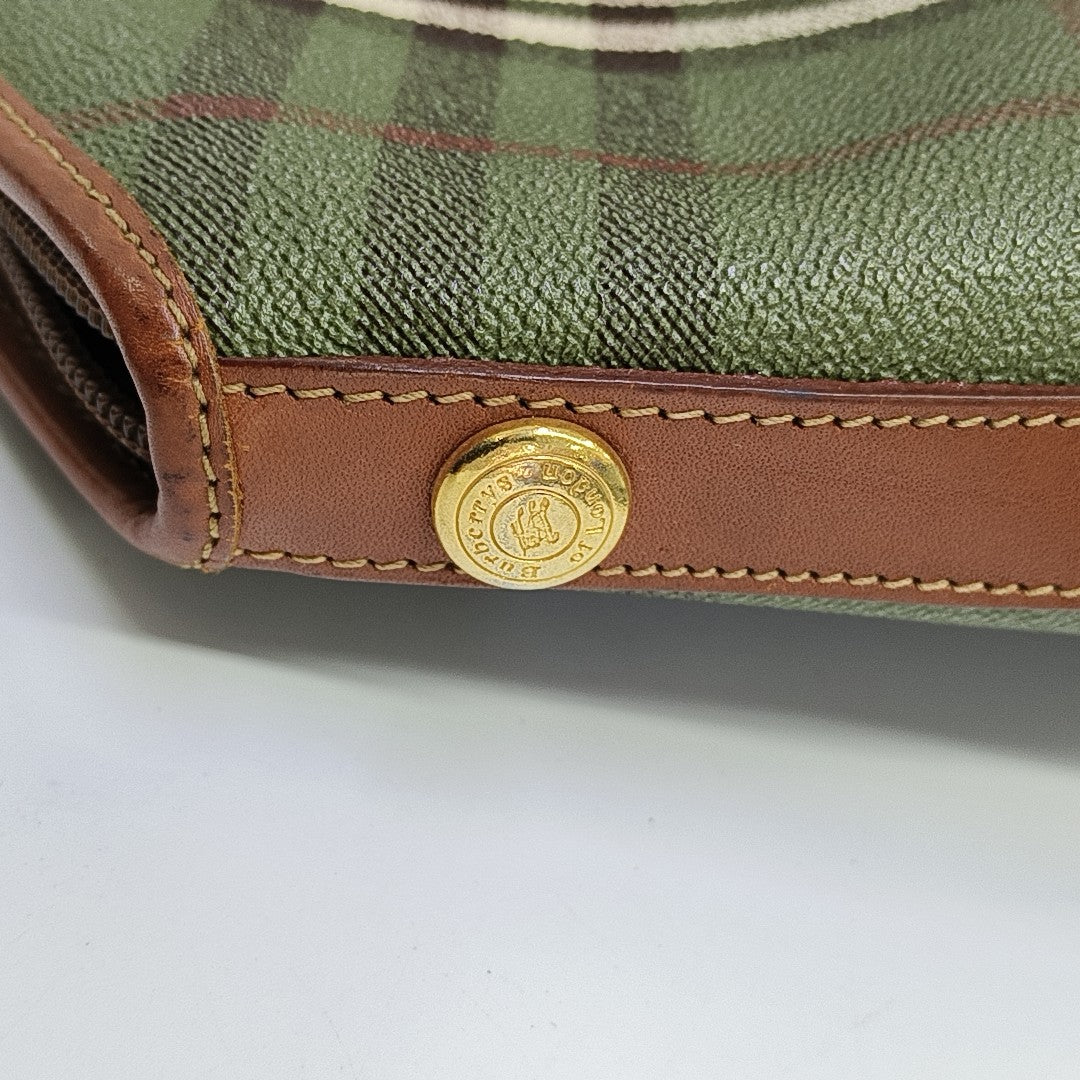 Coated Canvas Shoulder Bag Green