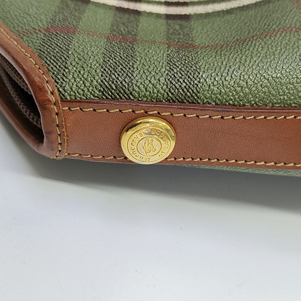 Coated Canvas Shoulder Bag Green