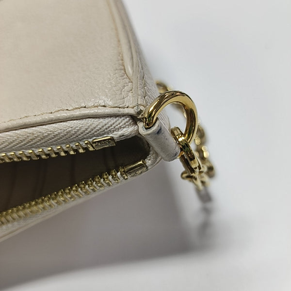 EASY POUCH ON STRAP Calfskin Beige