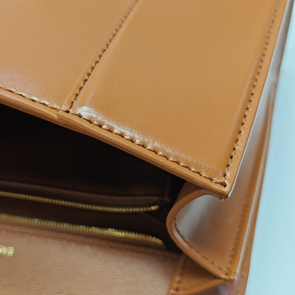Hourglass Small Quilted Calfskin Brown