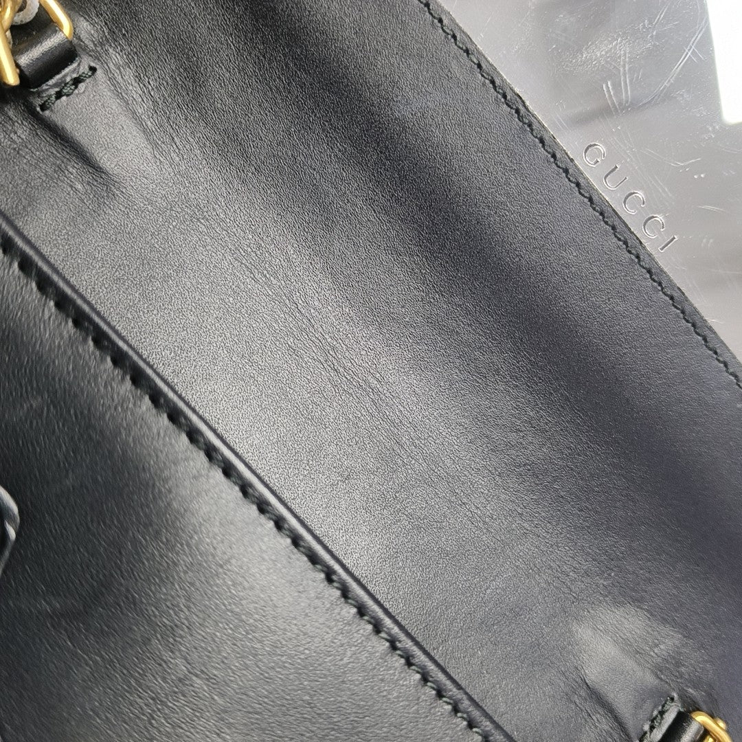 Monogram Calfskin Shoulder Bag Black