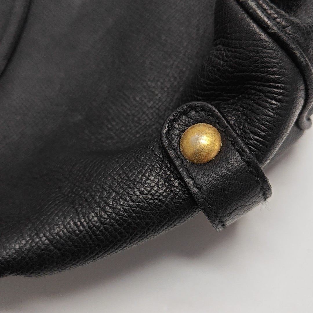 Calfskin Top Handle Bag Black
