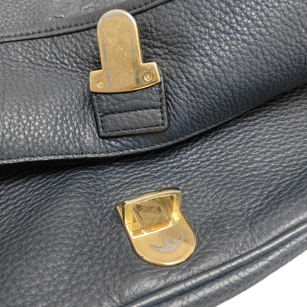 Leather Shoulder Bag Blue