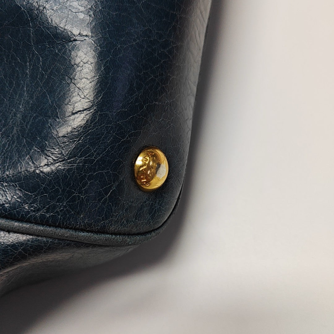 Calfskin Shoulder Bag Blue