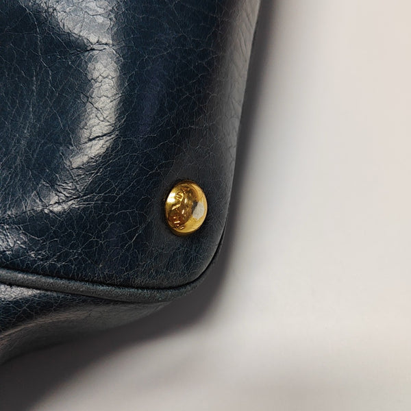 Calfskin Shoulder Bag Blue