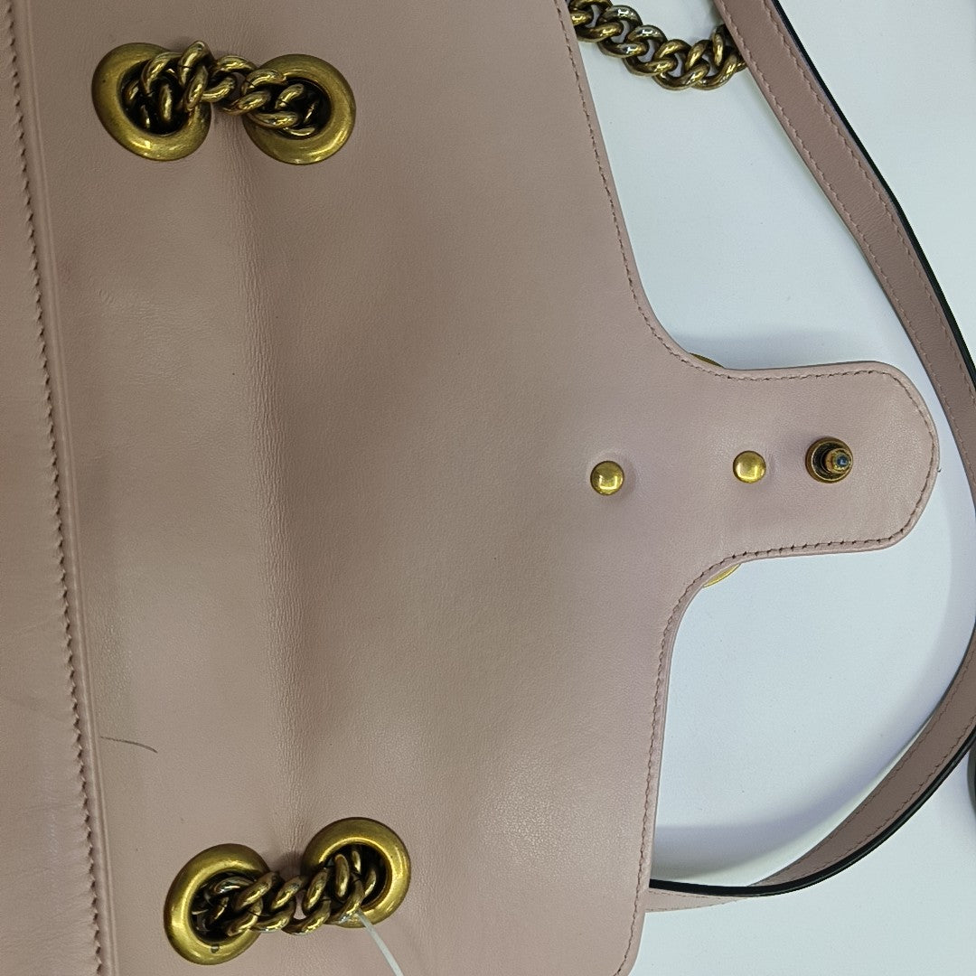 GG Marmont Medium Quilted Calfskin Pink