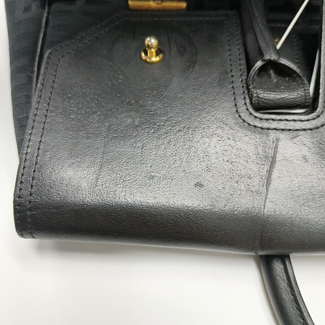 Canvas Top Handle Bag Black