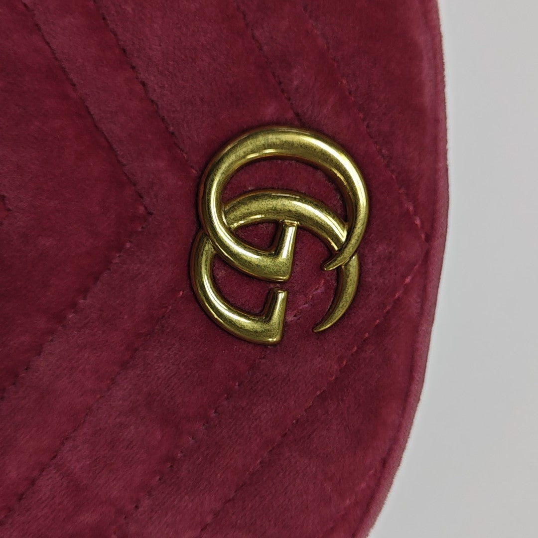 GG Marmont Super Mini Quilted Velvet Red