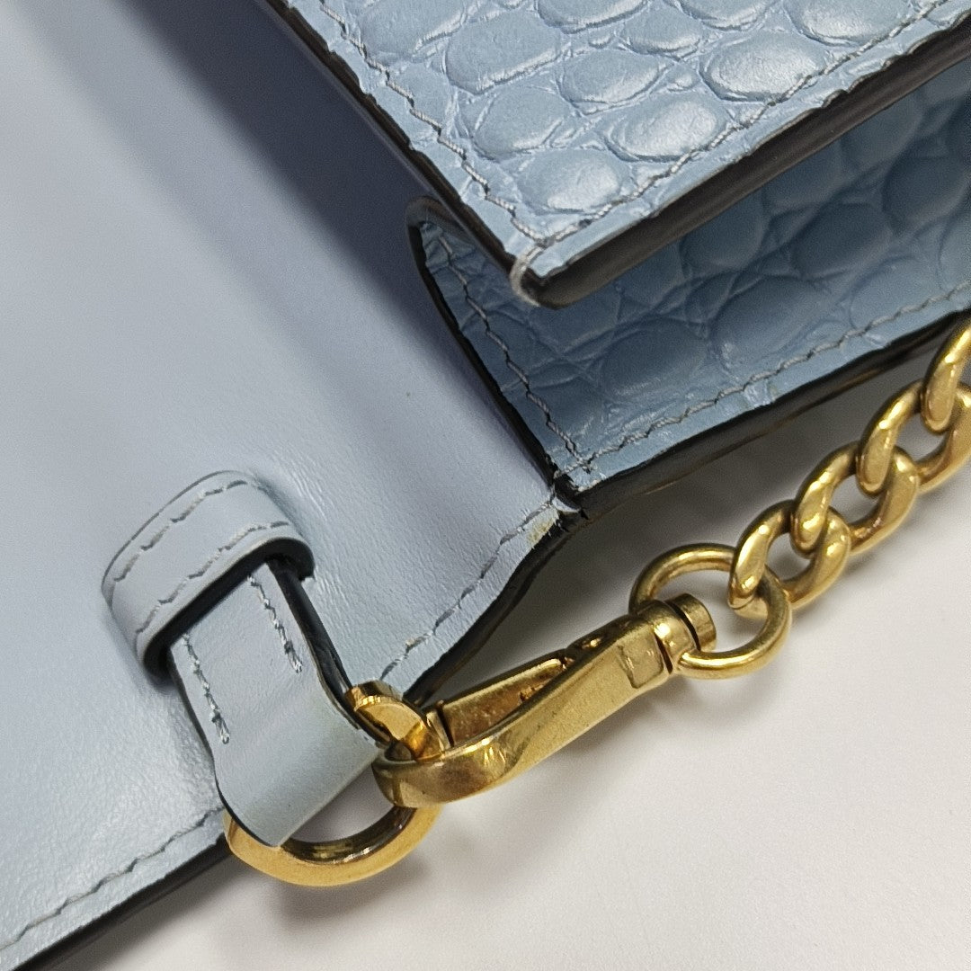 Calfskin Shoulder Bag Blue