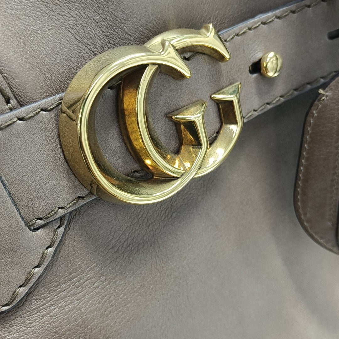 Calfskin Top Handle Bag Brown