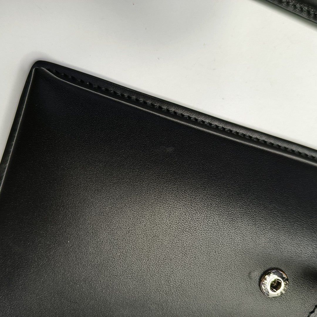 2 Pockets Leather Black