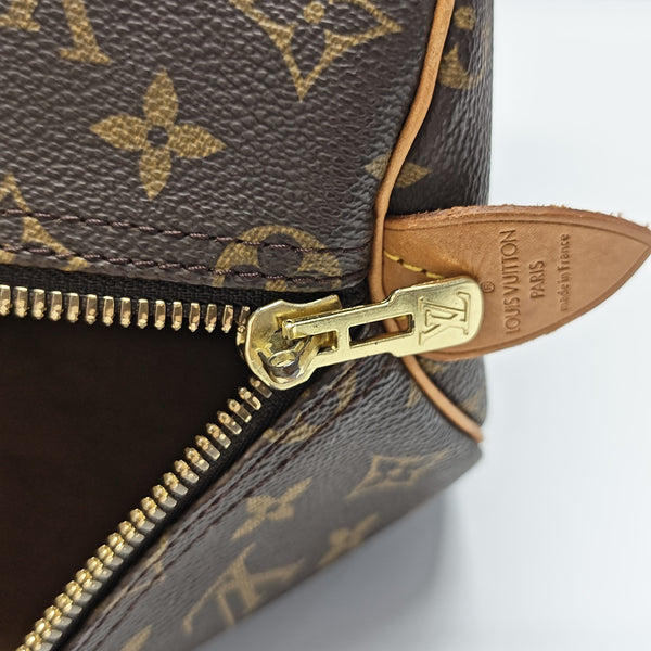 KEEPALL 50 Monogram Coated Canvas Brown
