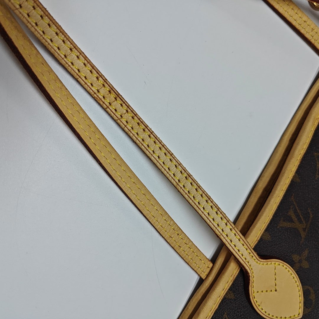 NEVERFULL MM Monogram Coated Canvas Brown