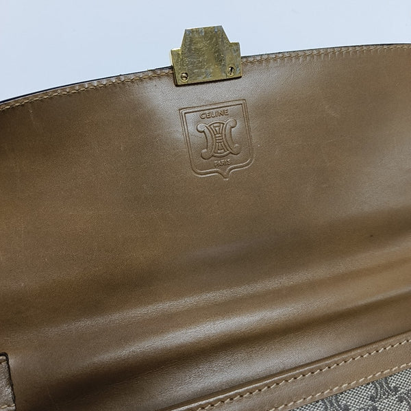 Coated Canvas Clutch Medium Brown