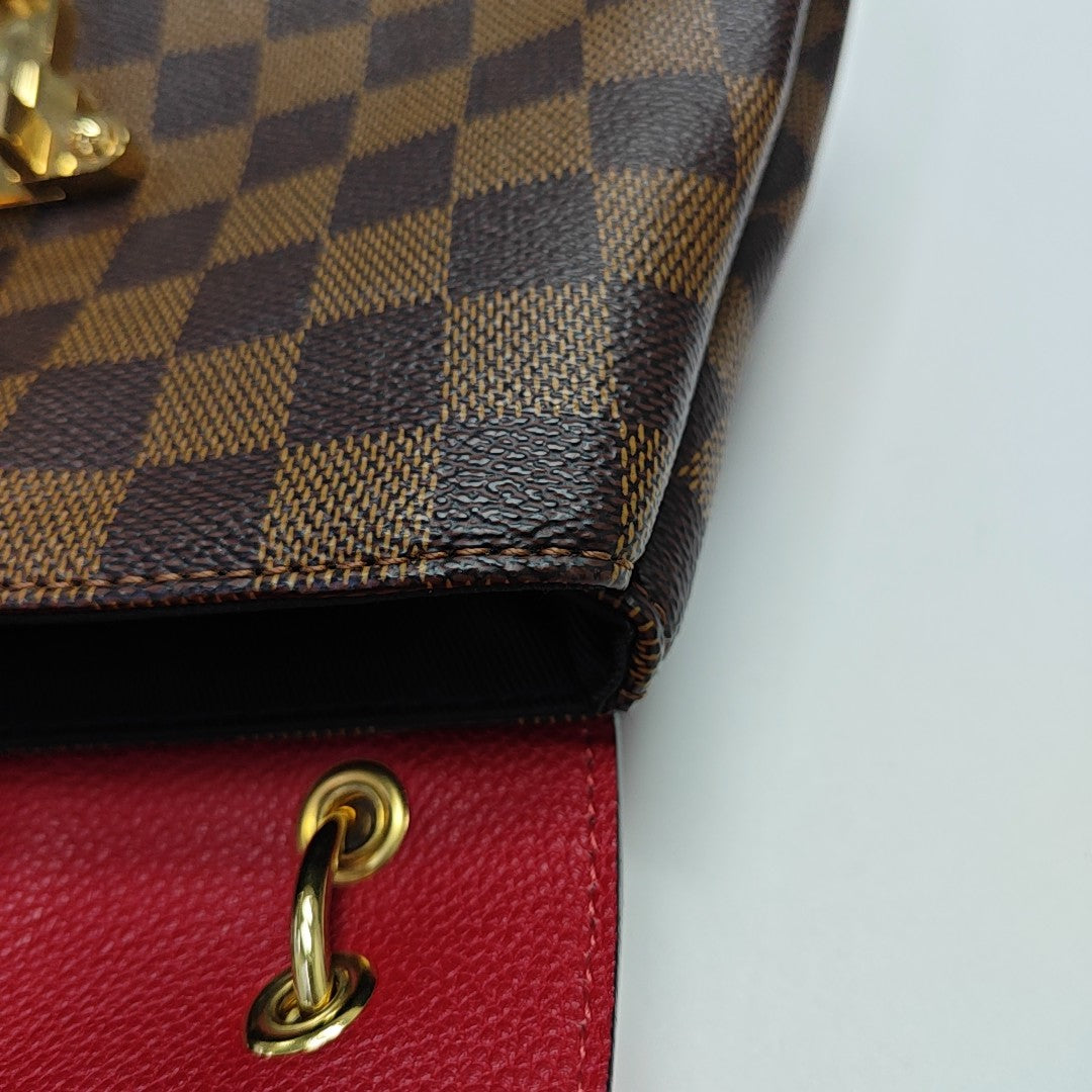 CLAPTON Damier Ebene Coated Canvas Brown