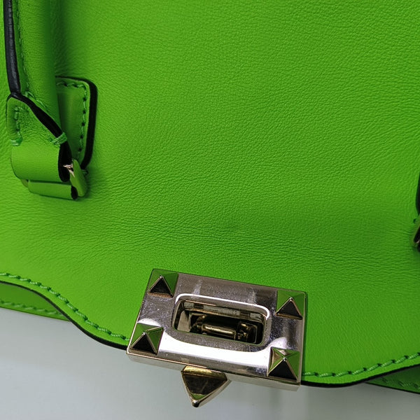 Rockstud Small Calfskin Green