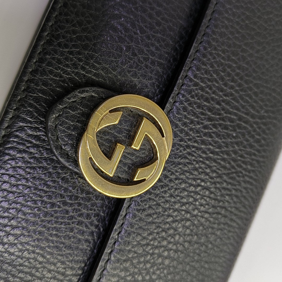 Interlocking G Small Calfskin Black