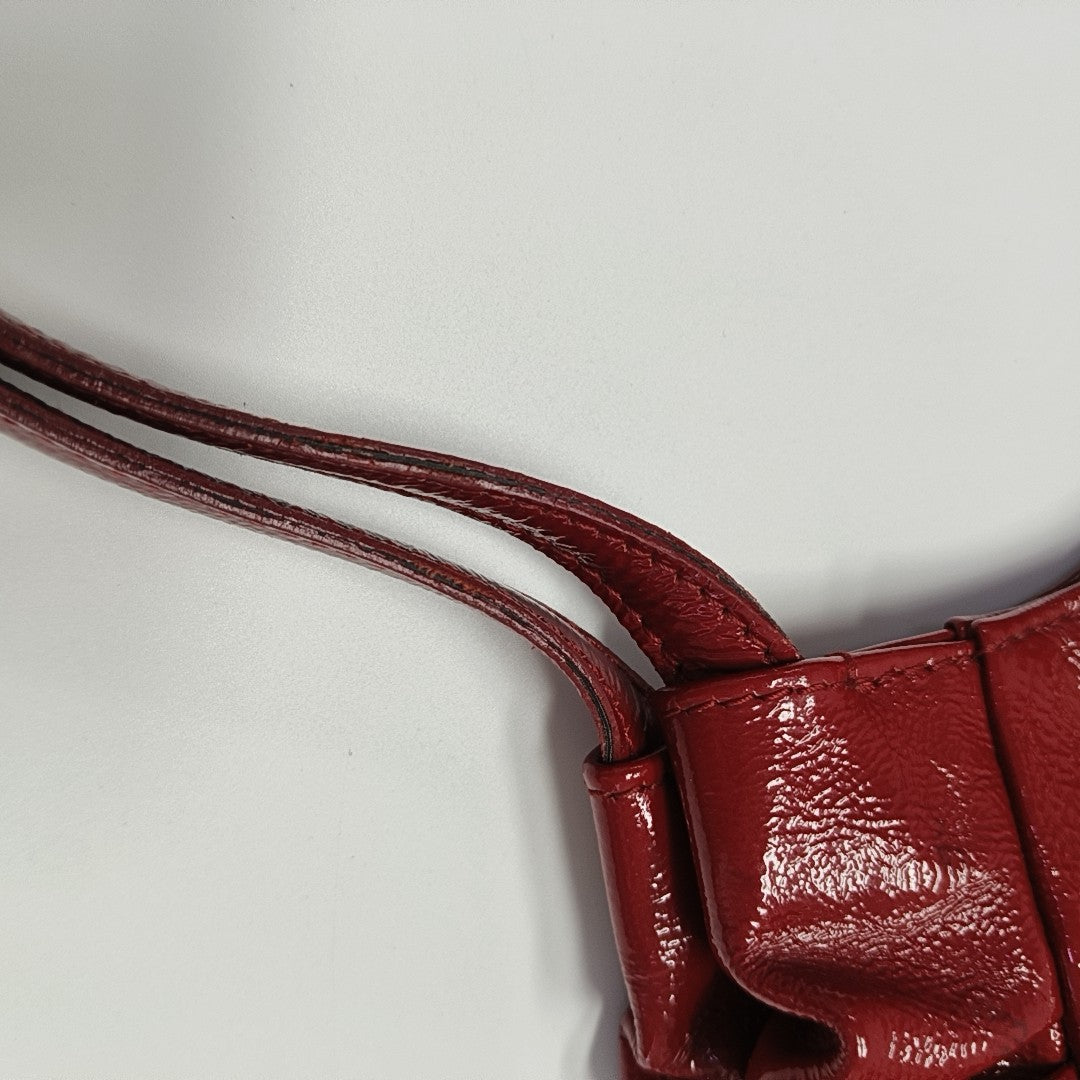 Quilted Patent Leather Tote Bag Red