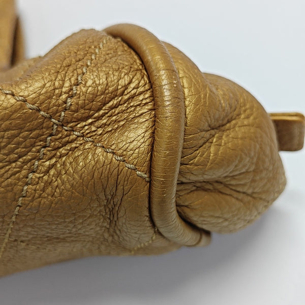 Quilted Deer Leather Gold