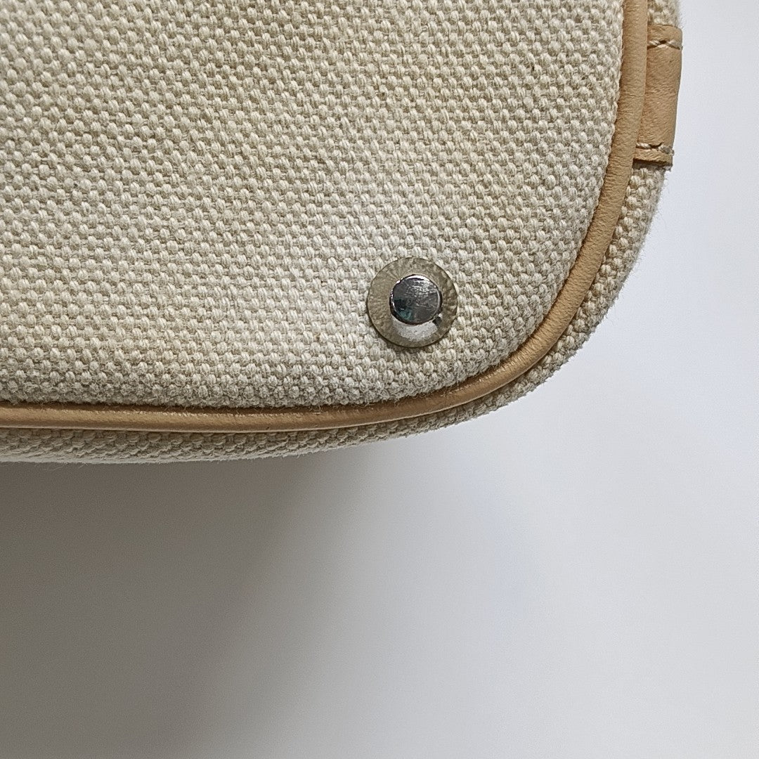 Canvas Top Handle Bag White