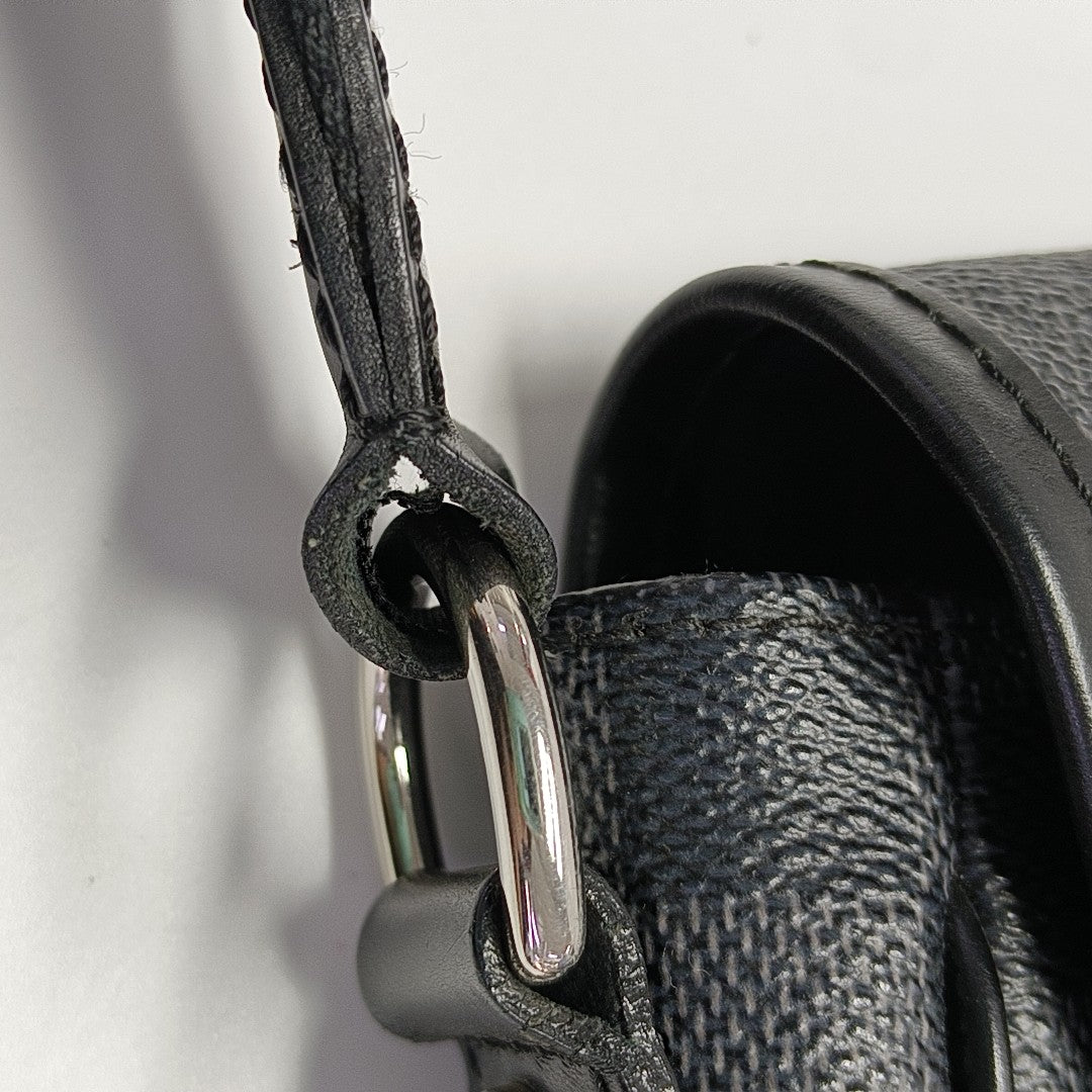 Monogram Coated Canvas Shoulder Bag Black