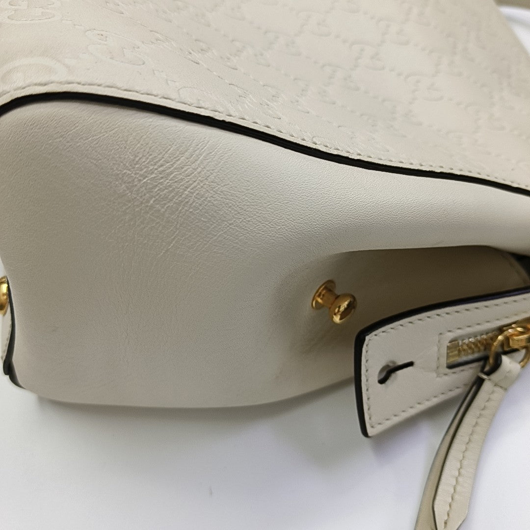 Monogram Calfskin Tote Bag White