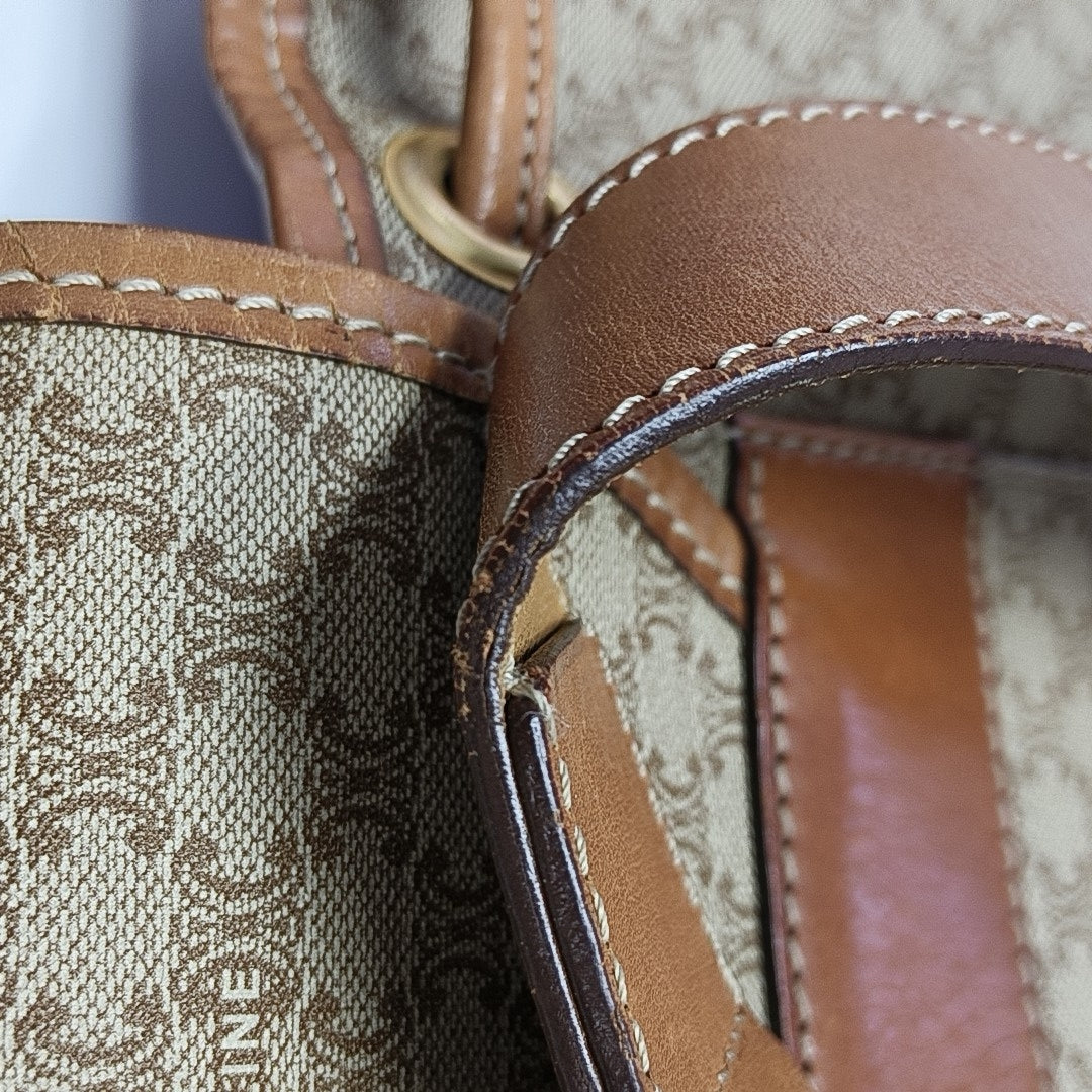 Coated Canvas Backpack Beige