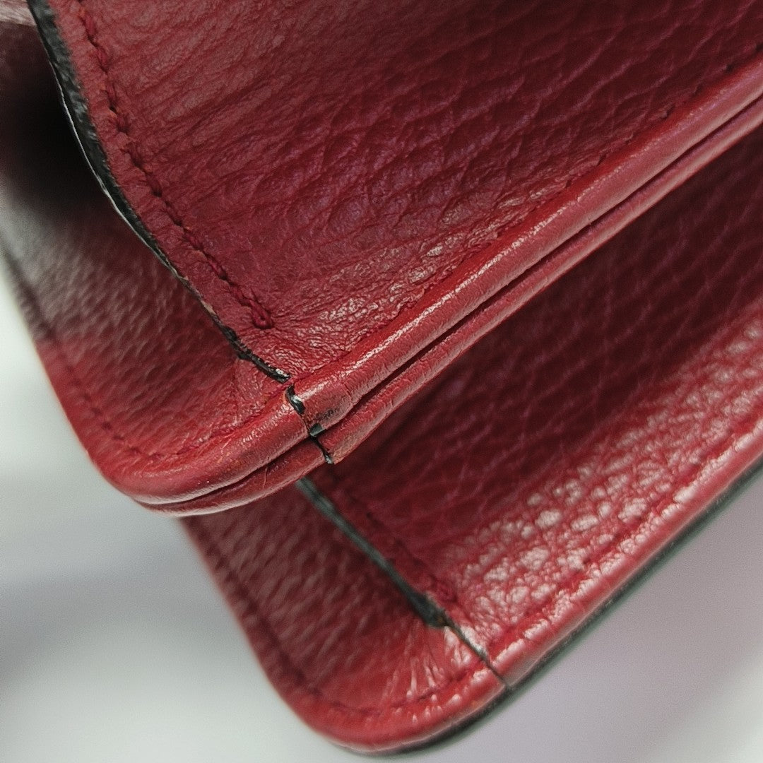 Interlocking G Small Calfskin Red