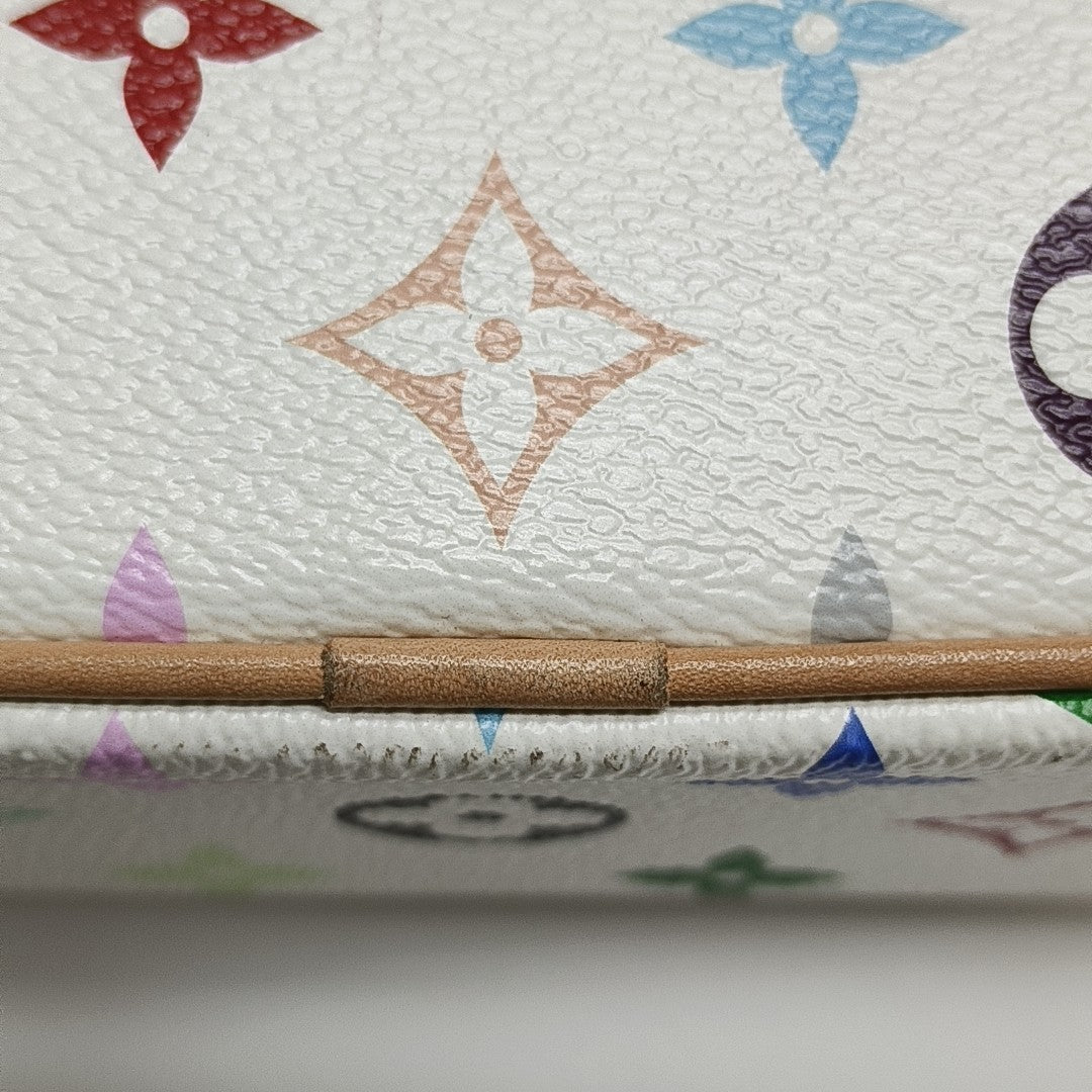 LV × TM Vanity Chain Pouch Monogram Coated Canvas White