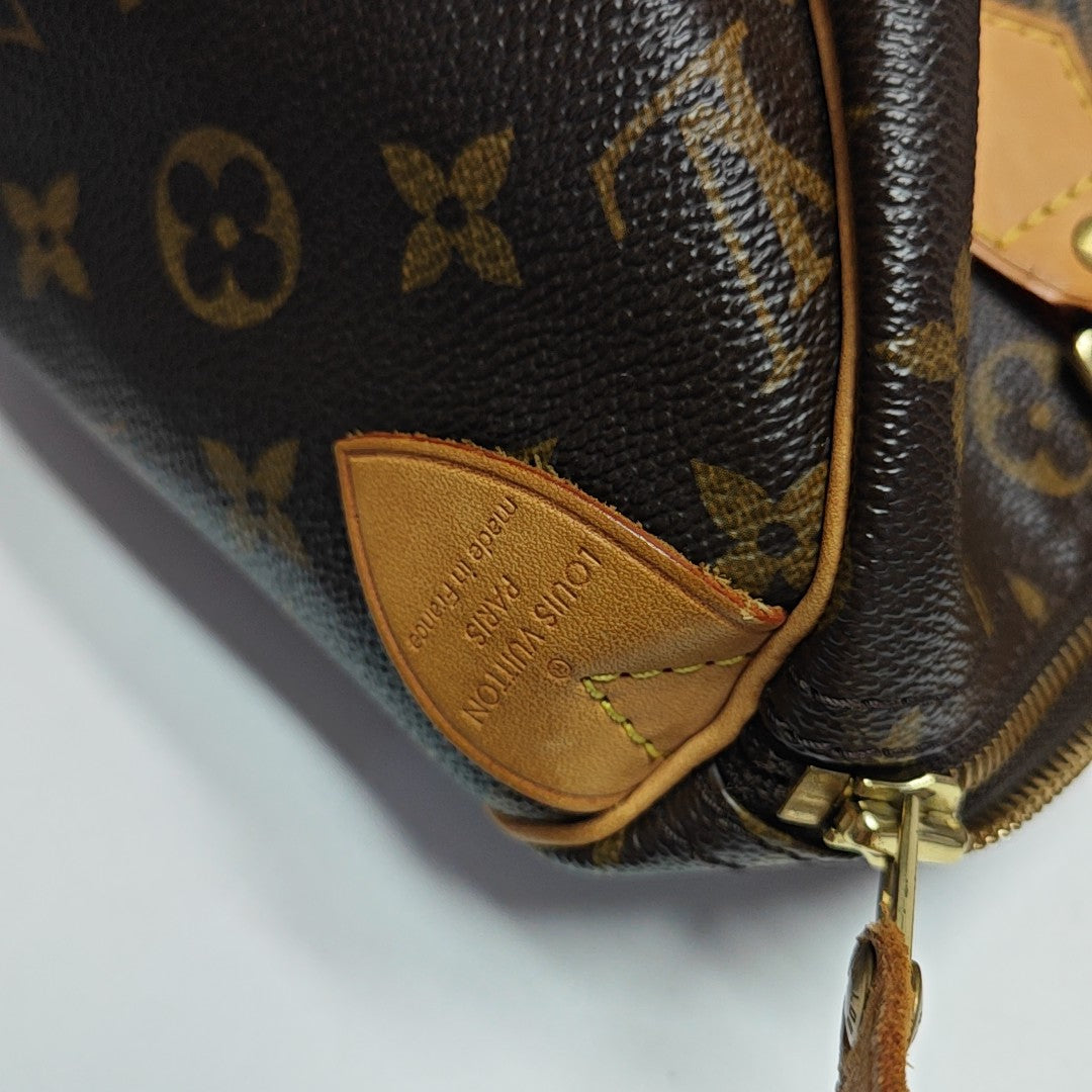SPEEDY 30 Monogram Coated Canvas Brown